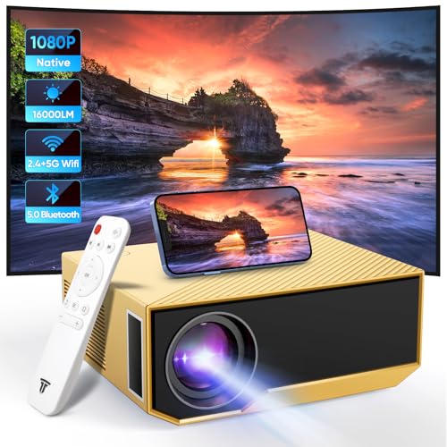 Image of ZDK Native 1080P 18000 Lumen 4K Supported Projector with wifi and bluetooth, Bedroom Outdoor Indoor Projector Compatible with Smartphone, HDMI, USB, AV, Fire Stick, PS5 for Home, Bedroom, Outdoor Use