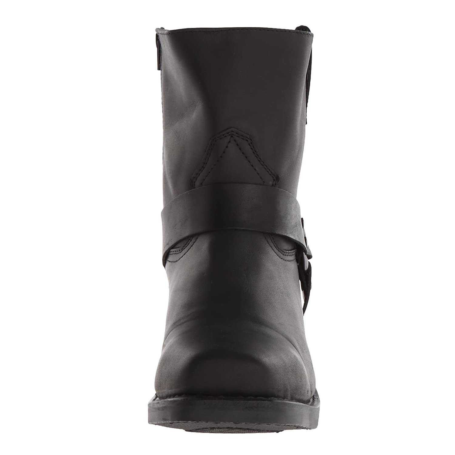 Stivali Western da Uomo Punta Quadrata Stivaletto Biker con Cerniera,Nero,44 EU