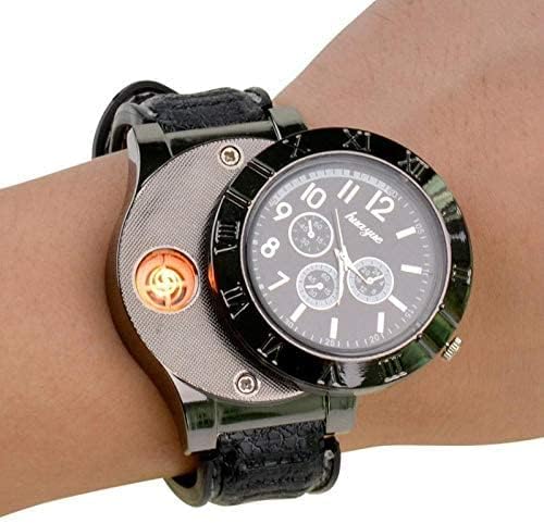 Drumstone [𝟏𝟓 𝐘𝐄𝐀𝐑𝐒 𝐖𝐀𝐑𝐑𝐀𝐍𝐓𝐘] 2-in-1 Electronic Wrist Watch with Rechargeable USB Cigarette Lighter: Windproof, Flameless Fire Starter for On-the-Go Convenience-image-17