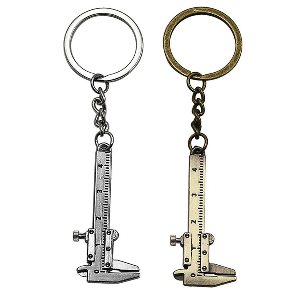 Men Women Creative Precision Gauging Tool 0-40mm Metal Pocket Caliper Keyring Movable Vernier Caliper Portable Ruler Mini Key Chain