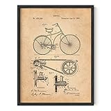 HAUS AND HUES Vintage Poster Bicycle - Blueprint Wall Art, Vintage Cycling, Blueprint, Patents Art, Patents Wall Art, Triathlon Picture, Road Cycling Artwork, Biking Posters (12x16, UNFRAMED)