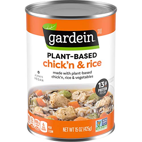 Gardein Plant-Based Chick'n & Rice Soup, Vegan, 15 oz