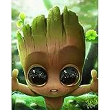 Meecaa Diamond Painting Set Full Bilder Groot Anime Boy Cute Baum Mann, 5D Diamant Painting Diamant Malerei mit Zubehör 30x40cm (Groot)
