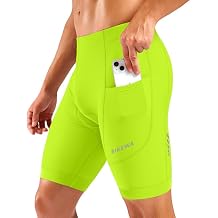 Bikewa Mens Cycling Shorts 7" 4D Padded Bike Shorts for Men Road Biking Bicycle Riding Cycle Biker Phone Pockets