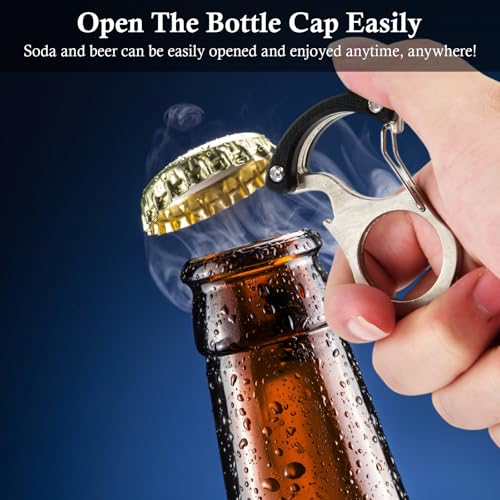 Ziyonix Self Defense Schlüsselanhänger mit Flaschenöffner 2 Pcs, Selbstverteidigung Schlüsselanhänger Multifunktionaler Tragbarer Bierflaschen Fensterbrecher schlüsselanhänger für Auto Outdoor Camping