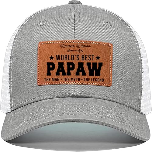 Best Papaw Ever Hat Papaw Hat for Christmas Fathers Day Birthday Gifts for Papaw from Grandkids Trucker Gray Cap