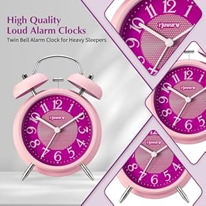 4loudalarmtwinbellalarmclocknightlightdeskclocktablealarmclockbedroomalarmclockpinkpower Urban Country Home Decor 4 loud alarm twin bell alarm clock night light desk clock table alarm clock bedroom alarm clockpink power urban country home decor