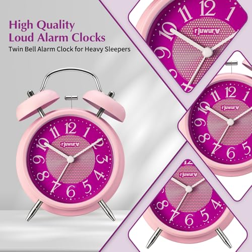 4loudalarmtwinbellalarmclocknightlightdeskclocktablealarmclockbedroomalarmclockpinkpower Urban Country Home Decor 4 loud alarm twin bell alarm clock night light desk clock table alarm clock bedroom alarm clockpink power urban country home decor
