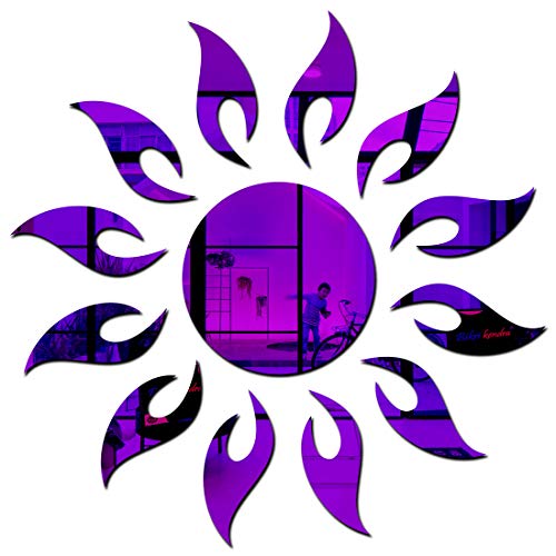 Image of Bikri Kendra - Sun 12 Flame Purple - 3D Acrylic Mirror Wall Stickers