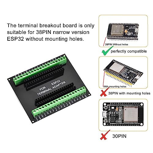 diymore 3 Pieces ESP32 Expansion Board 1 into 2 for 38PIN Narrow Version ESP32 ESP-WROOM-32 Microcontroller Development Board Compatible with Nodemcu-32S LUA GPIO