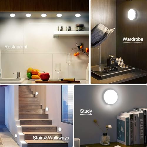 Image of 3 Pack Motion Sensor Light Indoor, Rechargeable Night Light, 14 LEDs, Cold White