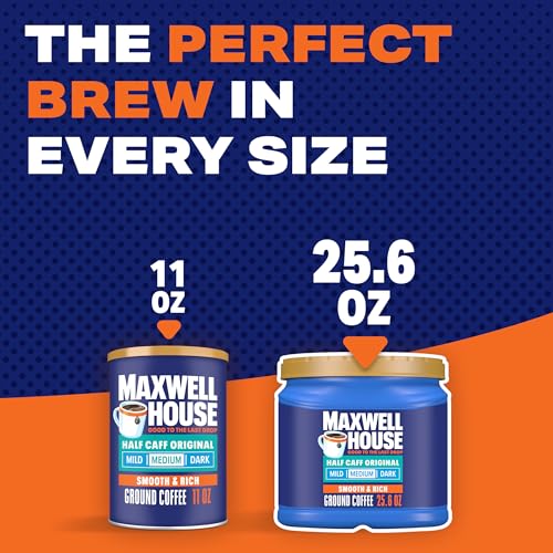 Maxwell House Half Caff Original Medium Roast Ground Coffee, 25.6 oz Canister - Image 7