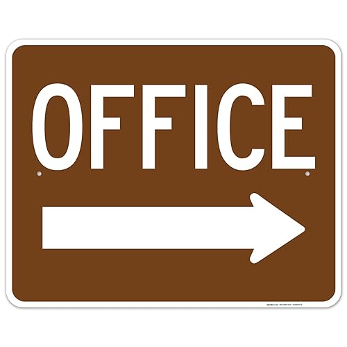 Miniatura 9 de Letrero de oficina con flecha derecha, 12 x 18 pulgadas, aluminio 063 libre de óxido, resistente a la decoloración, fabricado en Estados Unidos por