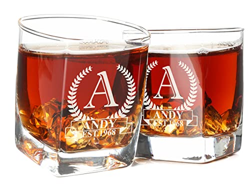 2 Pcs. Vaso de Whisky Personalizado Grabado Juego de 2, Vaso de Whisky Tamaño 250ml