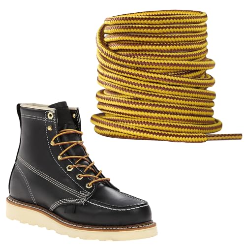 Best Laces for Thorogood Boots: Heavy Duty & Durable Options 15 NDTEZUGT 3/16‘’(4.5MM) Boot Laces for Thorogood, Round Heavy Duty Shoelaces Replacement Strings for Work Hiking/Tactical/Combat (Yellow-Brown,63'/160cm)