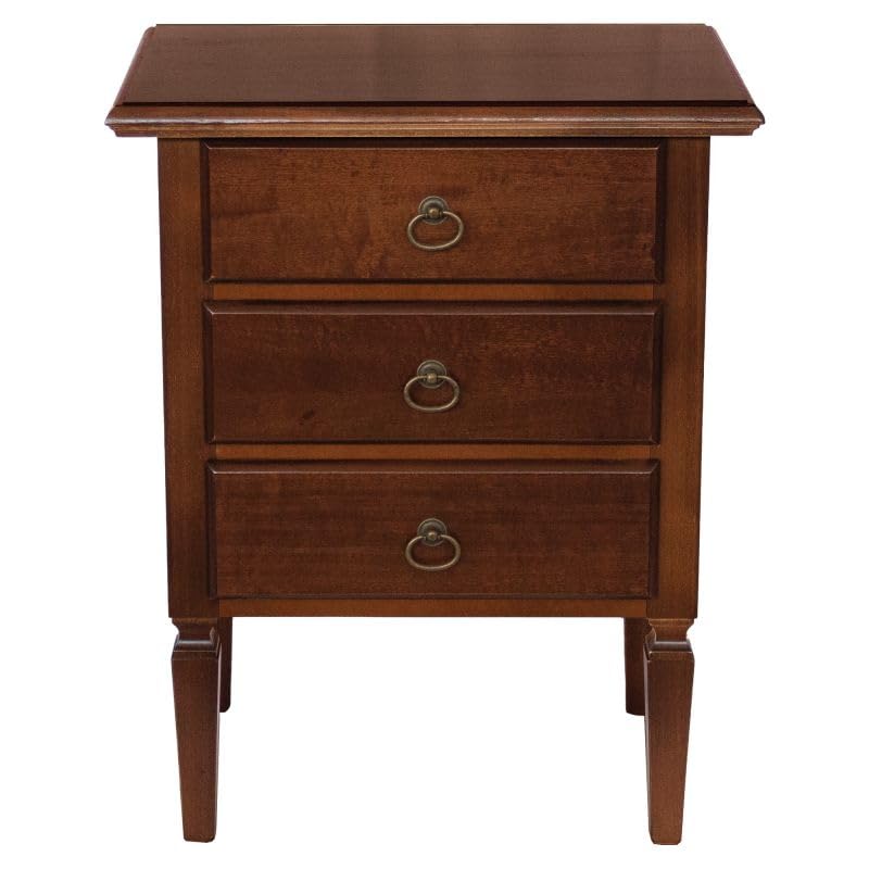 Vicentini arreda SET 2 COMODINI SPILLO IN LEGNO NOCE SCURO ARTE POVERA CON POMELLI AD ANELLO