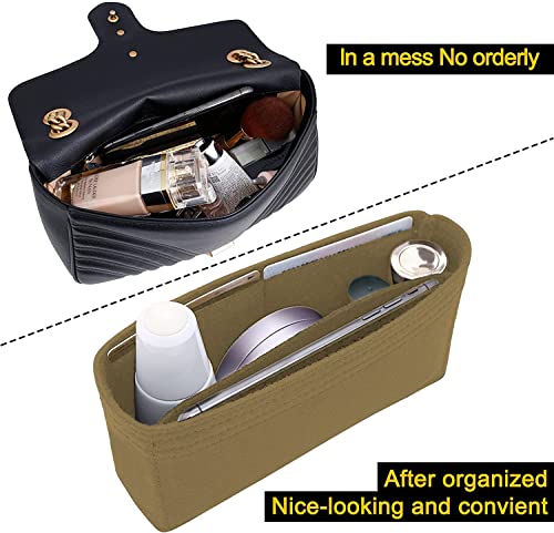 Image of GREENSHEEP Women Felt Fabric Purse Organizer Inserts for Ladies Shoulder Handbag, Tote, Hobo Bag Purse Divider, Multiple Storage Compartment