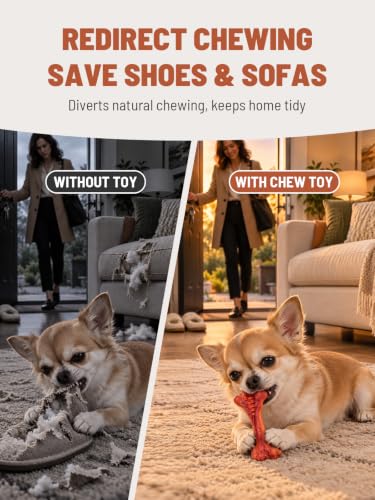 Dog Chew Toys for Aggressive Chewers Durable Natural Rubber Bone - image 4
