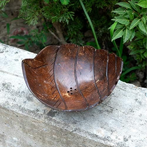 Rainforest Bowls Cocoon Coconut Soap Dish w/ Drain- Perfect Soap Holder for Bar Soaps, Shampoo Bars, Bath Bombs- Keep Soaps Dry- Handcarved by Artisans, Eco-Friendly & Sustainable image 3