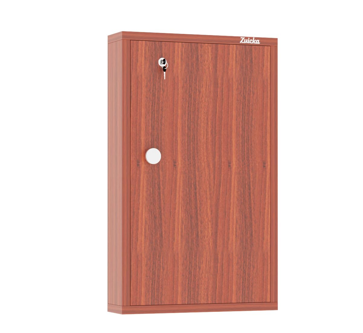 Wall-Mounted Key Cabinet, Wooden Finish, Lockable, 30.8 x 50.8 CM, Multiple Hooks for Key Storage-picture-26