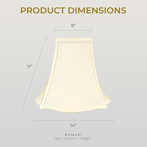Miniatura 2 de Royal Designs, Inc. BS-702-14EG - Pantalla para lámpara de campana, con parte inferior cuadrada, 6 x 14 x 11 pulgadas