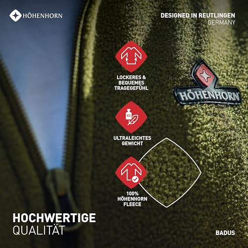 Höhenhorn Badus Herren Fleece Jacke Microfleece Full Zip Troyer Outdoor Wander Trekking – Bild 5