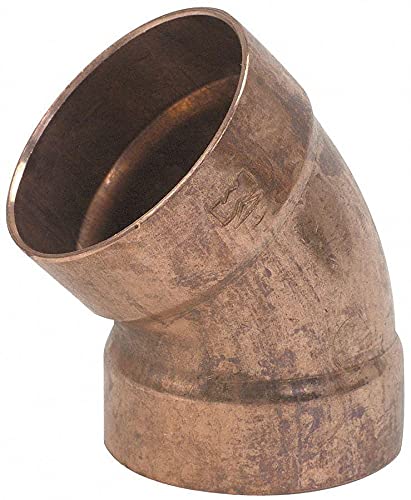 Mueller Industries Wrot Copper DWV Elbow, 45(Deg), C x C Connection Type, 1-1/2