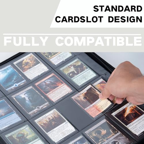 Image of 1000+ Pockets Trading Card Binder, 16-Pocket Card Ablum Compatible with MTG,Sports Cards & Other Standard Size Trading Cards (White)