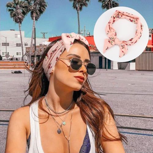Image of DRESHOW 6 PCS Adjustable Headbands for Women Knotted Headbands Elastic Non-Slip Fashion Hair Bands for Workout Sports Running Yoga