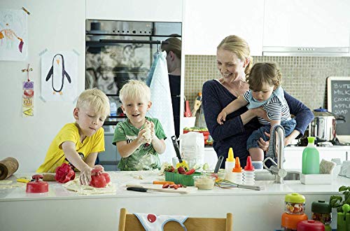 Kuhn Rikon Faca infantil KinderKitchen, conjunto com 3 tesouras, verde, azul e branco