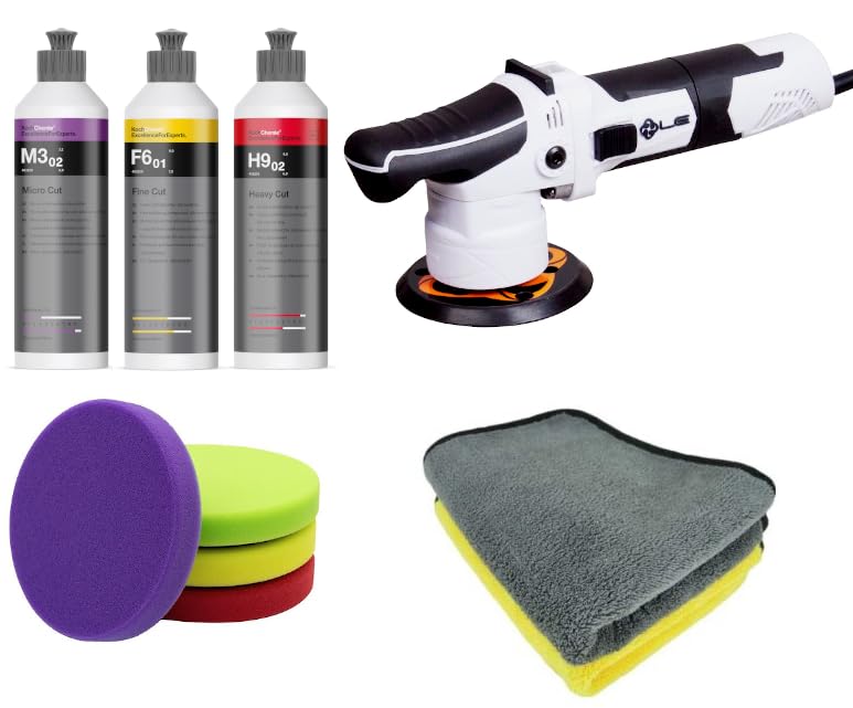ADVANTUSE Poliermaschinen Set Liquid Elements T2000 V4 Set - inkl. Koch Chemie Polituren und Zubehör (Profikit)