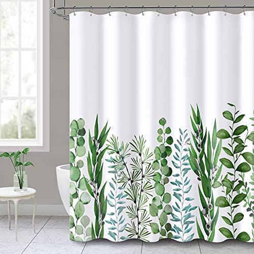 Green Leaf Urban Outfitters Shower Curtain Sets for Bathroom with 12 Hooks Pretty Succulent Greenery Eucalyptus Leaves 72"X72" Plant Spring Bathroom