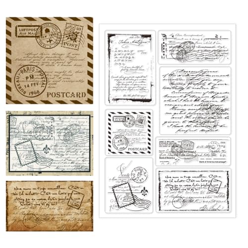 CHGCRAFT Tampon Transparent Vintage en Silicone pour Fond de Mot Tampon Transparent en Silicone pour Bricolage Scrapbooking Album Photo Fabrication de Cartes Décoratives 4.33x6.3 pouce