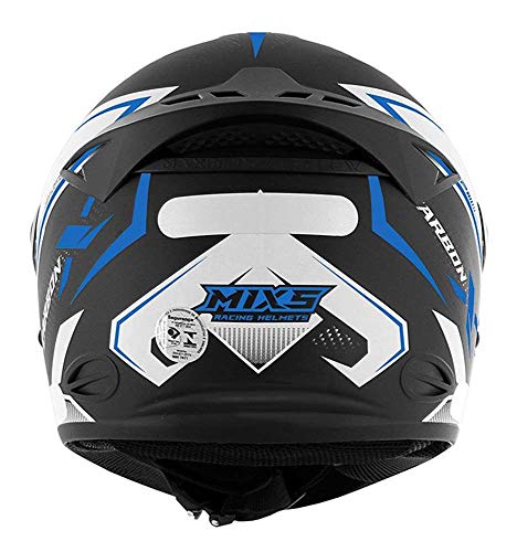 Capacete Moto MX2 Carbon X Preto com azul Brilhante 58