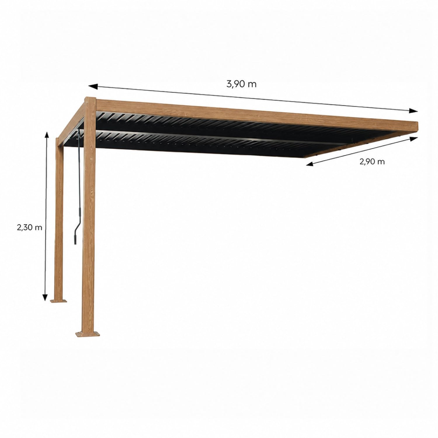Pergola Bioclimatique SIFNOS 390×290 cm Marron Aluminium Adossée