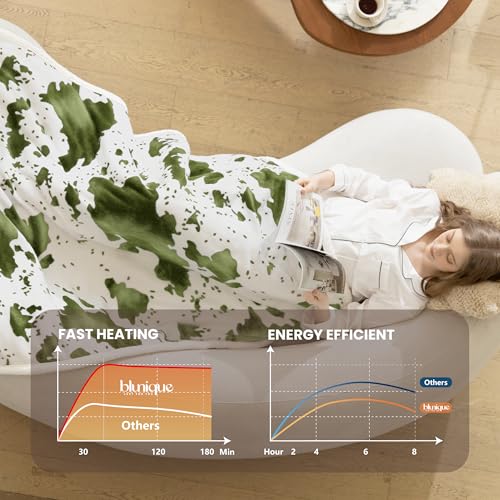 Image of Heated Blanket Twin Blanket - Fast Heating Electric Blanket, Soft Flannel Heated Throw with 4 Time Settings,10 Heating Settings, Warm Gifts for Women & Mom & Grandma
