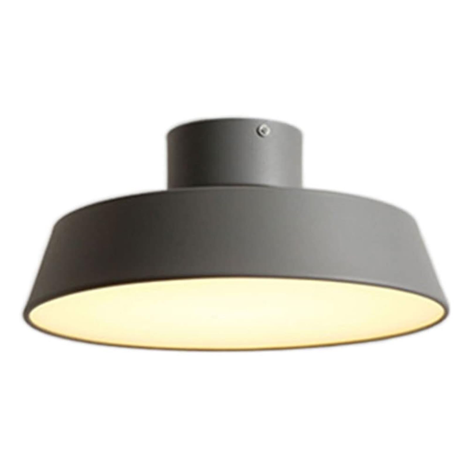 KHUKHU Nordic LED Semi Flush Ceiling Light,50W 4000LM,Cold White Light 6000k Ceiling Lamp,Top Adjustable,Metal & Acrylic Light Fixtures,Used for Office Lounge Restaurant(Grey,15.7in)