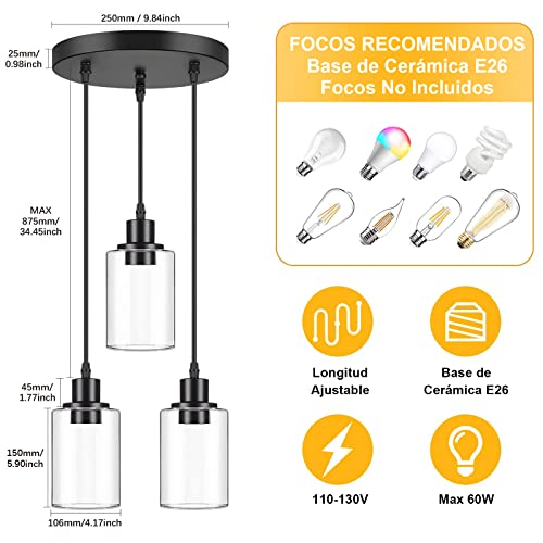 Comparativas de Lampara colgante 3 luces - solo los mejores. 24 Imagen adicional