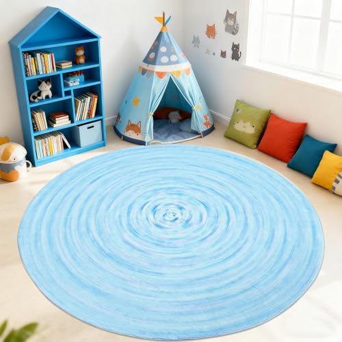 Lacomfy Kids Rug 5.2Ft Circle Boys Girls Bedroom Nursery Play