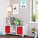 RiverRidge Folding Storage Bins with Handles Red Cube Storage Organizer for Closet, Bedroom & Playroom - Closet Organizers and Storage Set of 2
