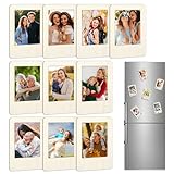 Kisstta 10 Stück Mini Bilderrahmen Magnetische für Fotos 6,2 x 4,5 cm, Holz Magnet Bilderrahmen, Fotomagnete Selbst Gestalten Bildanzeige, für Kühlschrank, Geburtstage, Taufen, Hochzeit (Holzfarbe)