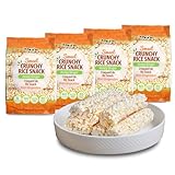 Jayone Crunchy Rice Cake Roll Snacks, Honey Ginger Rice Cakes, Gluten Free, Vegan, Healthy Snacks for Adults and Kids, Simple Ingredients, No Artificial Colors, 4 Pack (4 x 2.8 oz)
