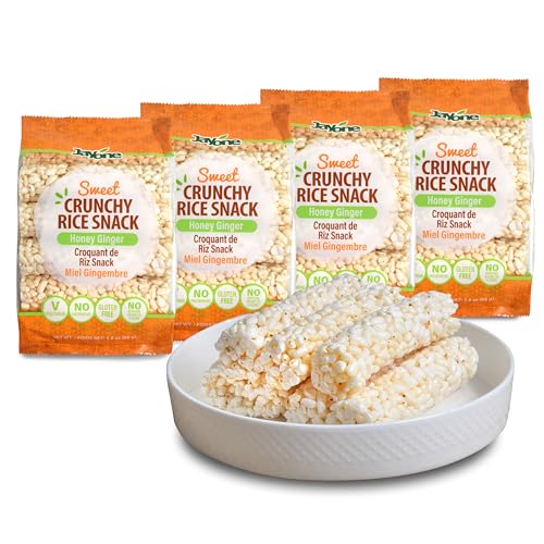 Jayone Crunchy Rice Cake Roll Snacks, Honey Ginger Rice Cakes,
