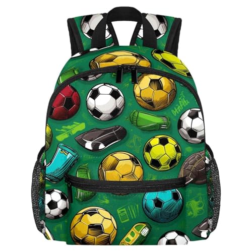 Sac à dos enfant football vert multicolore à offrir pour la rentrée en maternelle