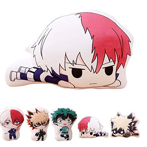 Zhongkaihua My Hero Academia - Almohada de peluche de anime Midoriya Izuku/Todoroki Shouto/Bakugou Katsuki, almohada de peluche MHA de dibujos animados