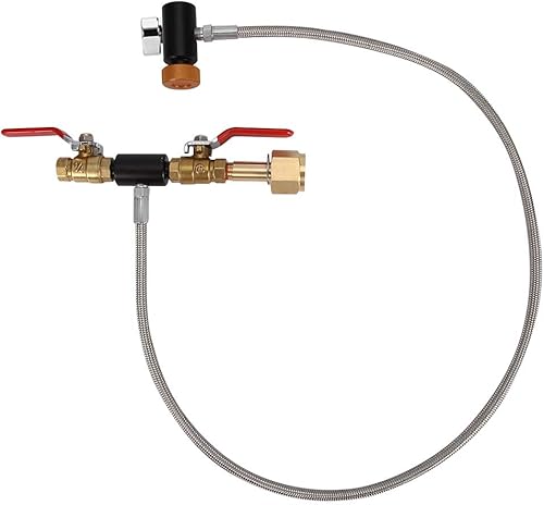 Miniatura 7 de Diyeeni G12 - Adaptador de recarga de cilindro de CO2 con manguera para llenado de tanque de sodastream de 36 pulgadas con manómetro, 2 válvulas de