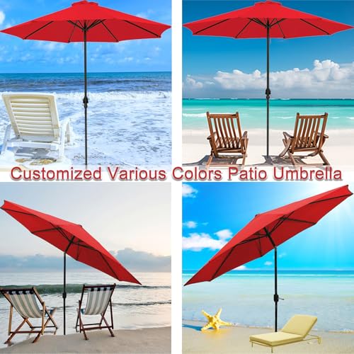 Sombrilla impermeable con protección UV y manivela para exteriores 8