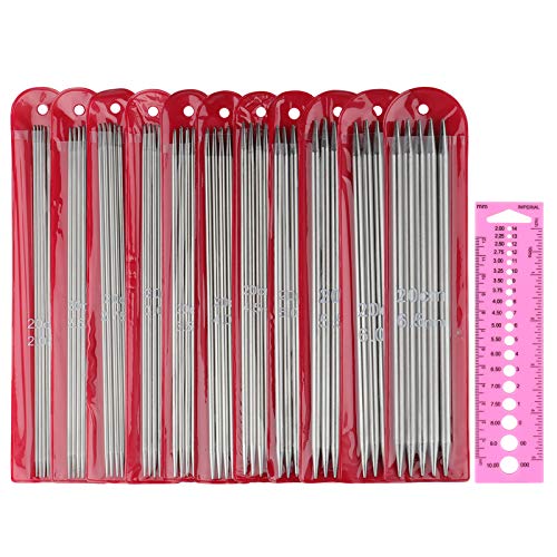 Coopay 55pcs DPN Knitting Needles Set with Knitting Needle Gauge, 2.0mm to 6.5mm, Short Double Pointed Knitting Needles Kit for Beginner & Kids, 20cm Metal Straight Knitting Needles Set Double Ended Coopay 55pcs DPN Knitting Needles Set with Knitting Needle Gauge, 2.0mm to 6.5mm, Short Double Pointed Knitting Needles Kit for Beginner & Kids, 20cm Metal Straight Knitting Needles Set Double Ended