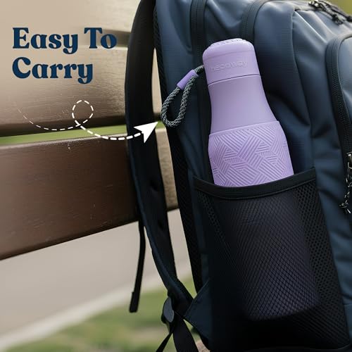 Image of Headway by Rabitat Burell Personalized Thermos Water Bottle | 1+1 Year Brand Warranty | Insulated Water Bottle | Hot Water Bottle | Triple Layer Vacuum, Hot & Cold up to 18 hrs | 750ml | Lavender Luxe