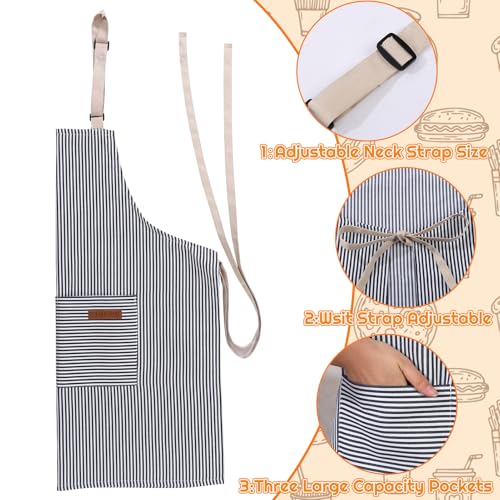 saerryor 2 Pack Unisex Adjustable Bib Apron with Pockets, Cooking Kitchen Aprons for Men Women, Chef Aprons for Home Kitchen Butchers BBQ Restaurant(Black and Blue) - Cosy Home Interiors saerryor 2 Pack Unisex Adjustable Bib Apron with Pockets, Cooking Kitchen Aprons for Men Women, Chef Aprons for Home Kitchen Butchers BBQ Restaurant(Black and Blue) - Image 3